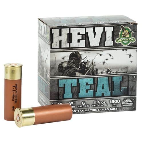 HEVI-Shot HS60006 Hevi-Teal 12 Gauge 3" 1 1/4 oz 6 Shot 25 Bx/ 10 Cs HEVI-Shot HS60006 Hevi-Teal 12 Gauge 3" 1 1/4 oz 6 Shot 25 Bx/ 10 Cs