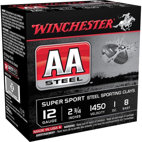 Winchester Ammo AASCL12S8 AA Steel Super Sport 12 Gauge 2.75" 1 oz 8 Shot 25 Bx/ 10 Cs Winchester Ammo AASCL12S8 AA Steel Super Sport 12 Gauge 2.75" 1 oz 8 Shot 25 Bx/ 10 Cs