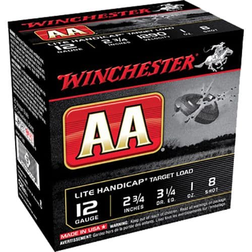 Winchester Ammo AAHLA128 AA Lite Handicap Target 12 Gauge 2.75" 1 oz 1290 fps 8 Shot 25 Bx Winchester Ammo AAHLA128 AA Lite Handicap Target 12 Gauge 2.75" 1 oz 1290 fps 8 Shot 25 Bx