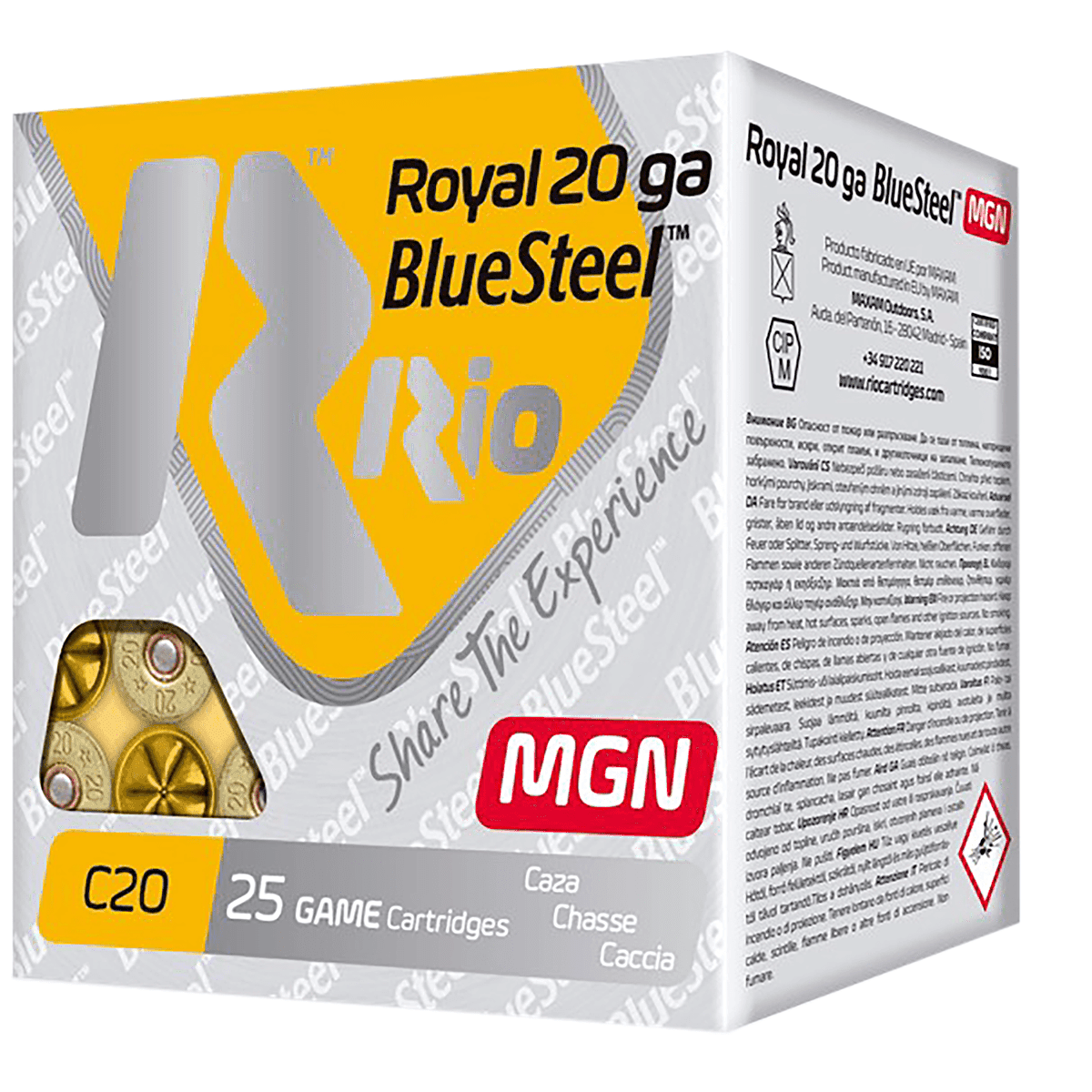 Rio Ammunition RBSM204 BlueSteel Royal 20Gauge 3" 1oz 4 Shot 25 Per Box Rio Ammunition RBSM204 BlueSteel Royal 20Gauge 3" 1oz 4 Shot 25 Per Box