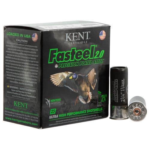 Kent Cartridge K122FS364 Fasteel 2.0 12 Gauge 2.75" 1-1/4 oz 4 Shot 25 Bx/ 10 Cs Kent Cartridge K122FS364 Fasteel 2.0 12 Gauge 2.75" 1-1/4 oz 4 Shot 25 Bx/ 10 Cs