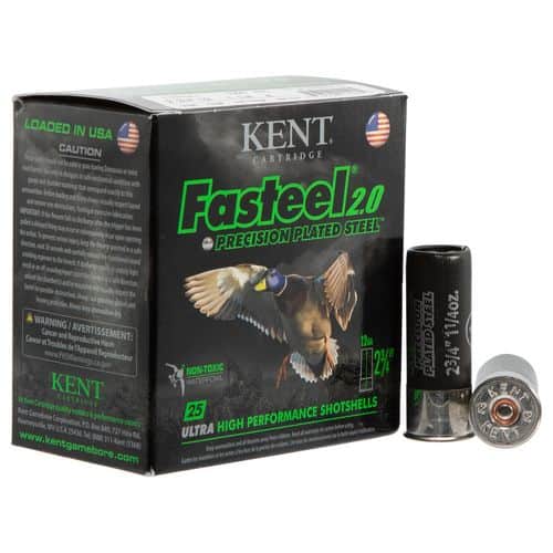 Kent Cartridge K122FS364 Fasteel 2.0 12 Gauge 2.75" 1-1/4 oz 4 Shot 25 Bx/ 10 Cs Kent Cartridge K122FS364 Fasteel 2.0 12 Gauge 2.75" 1-1/4 oz 4 Shot 25 Bx/ 10 Cs