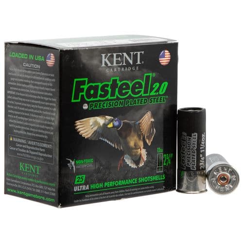 Kent Cartridge K122FS362 Fasteel 2.0 12 Gauge 2.75" 1-1/4 oz 2 Shot 25 Bx/ 10 Cs Kent Cartridge K122FS362 Fasteel 2.0 12 Gauge 2.75" 1-1/4 oz 2 Shot 25 Bx/ 10 Cs
