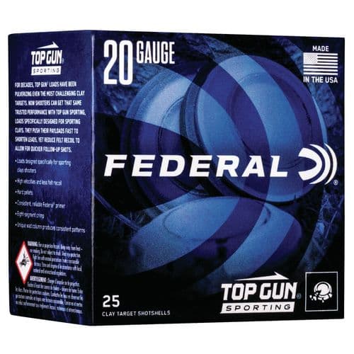 Federal TGS22475 Top Gun Sporting 20 Gauge 2.75" 7/8 oz 7.5 Shot 25 Bx Federal TGS22475 Top Gun Sporting 20 Gauge 2.75" 7/8 oz 7.5 Shot 25 Bx