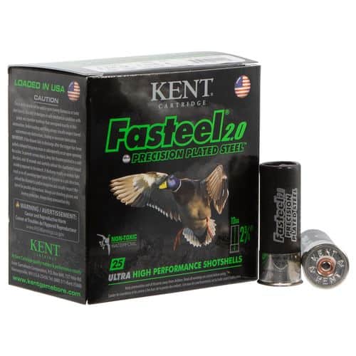 Kent Cartridge K122FS306 Fasteel 2.0 Waterfowl 12 Gauge 2.75" 1-1/16 oz 6 Shot 25 Bx/ 10 Cs Kent Cartridge K122FS306 Fasteel 2.0 Waterfowl 12 Gauge 2.75" 1-1/16 oz 6 Shot 25 Bx/ 10 Cs