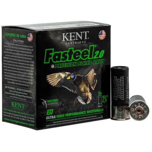 Kent Cartridge K122FS304 Fasteel 2.0 12 Gauge 2.75" 1-1/16 oz 4 Shot 25 Bx/ 10 Cs Kent Cartridge K122FS304 Fasteel 2.0 12 Gauge 2.75" 1-1/16 oz 4 Shot 25 Bx/ 10 Cs
