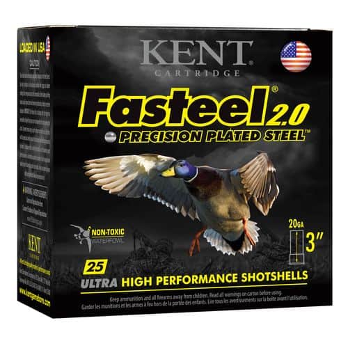 Kent Cartridge K203FS243 Fasteel 2.0 20 Gauge 3" 7/8 oz 3 Shot 25 Bx/ 10 Cs Kent Cartridge K203FS243 Fasteel 2.0 20 Gauge 3" 7/8 oz 3 Shot 25 Bx/ 10 Cs