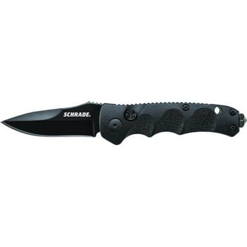 Schrade Mini Push Button Lock Folding Knife Drop Point Blade Schrade Mini Push Button Lock Folding Knife Drop Point Blade