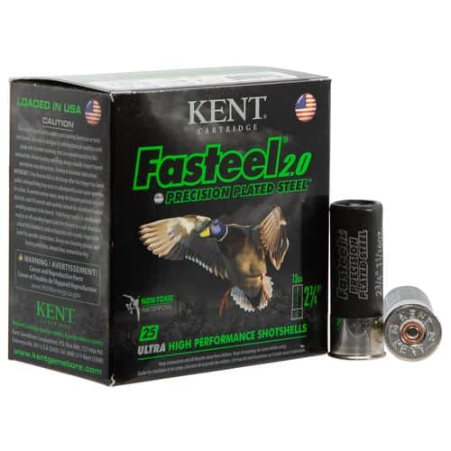 Kent Cartridge K122FS302 Fasteel 2.0 12 Gauge 2.75" 1-1/16 oz 2 Shot 25 Bx/ 10 Cs Kent Cartridge K122FS302 Fasteel 2.0 12 Gauge 2.75" 1-1/16 oz 2 Shot 25 Bx/ 10 Cs
