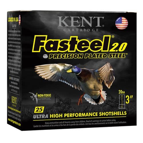 Kent Cartridge K203FS283 Fasteel 2.0 20 Gauge 3" 1 oz 3 Shot 25 Bx/ 10 Cs Kent Cartridge K203FS283 Fasteel 2.0 20 Gauge 3" 1 oz 3 Shot 25 Bx/ 10 Cs