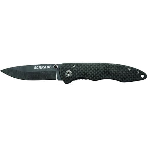Schrade SCH401 Ceramic Liner Lock Folding Knife Drop Point Blade Carbon Fiber Handle Schrade SCH401 Ceramic Liner Lock Folding Knife Drop Point Blade Carbon Fiber Handle