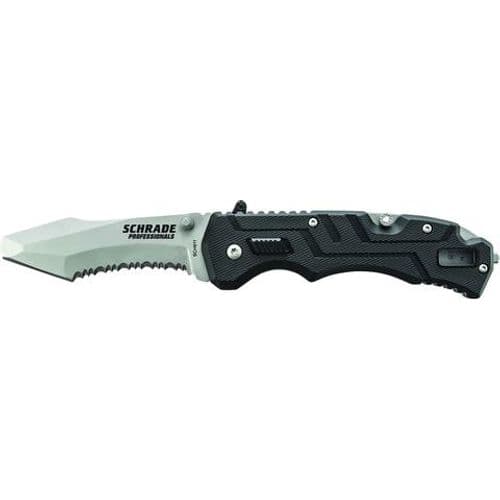 Schrade Professionals M.A.G.I.C. Assisted Opening Folding Knife Serrated Clip Point Re-Curve Blunt-Point Schrade Professionals M.A.G.I.C. Assisted Opening Folding Knife Serrated Clip Point Re-Curve Blunt-Point