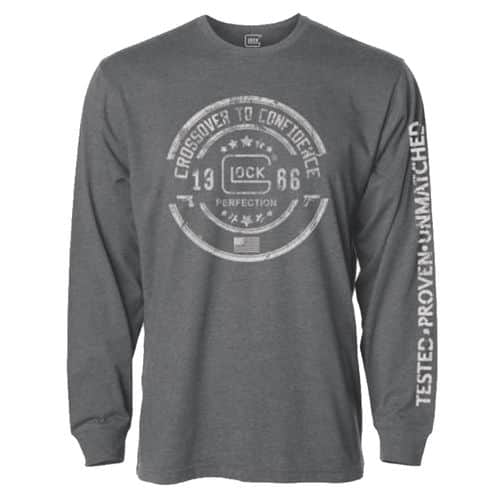 Glock AP95794 Crossover T-Shirt Gray Medium Long Sleeve Glock AP95794 Crossover T-Shirt Gray Medium Long Sleeve