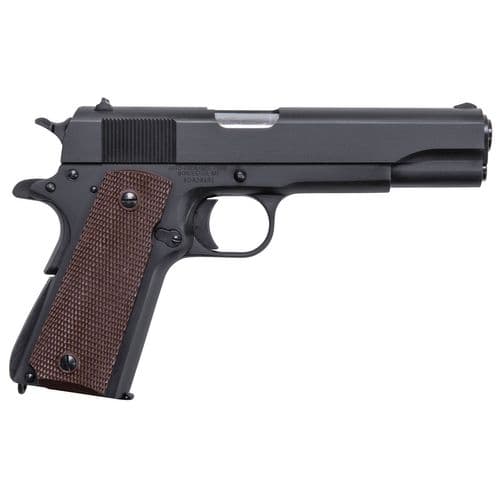 Auto-Ordnance 1911BKO9 1911-A1 GI Spec 9mm Luger 5" 9+1 Matte Black Carbon Steel Frame & Slide Checkered Brown Polymer Grip 2 Auto-Ordnance 1911BKO9 1911-A1 GI Spec 9mm Luger 5" 9+1 Matte Black Carbon Steel Frame & Slide Checkered Brown Polymer Grip 2