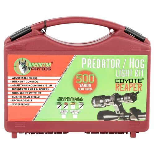 Predator Tactics 97526 Coyote Reaper Rifle Edition Red/Green/White LED Light 500 yds Beam Picatinny/Weaver Mount Matte Black Predator Tactics 97526 Coyote Reaper Rifle Edition Red/Green/White LED Light 500 yds Beam Picatinny/Weaver Mount Matte Black