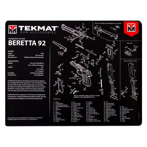 TekMat TEKR20BER92 Ultra Premium Cleaning Mat Beretta 92 Parts Diagram 15" x 20" TekMat TEKR20BER92 Ultra Premium Cleaning Mat Beretta 92 Parts Diagram 15" x 20"