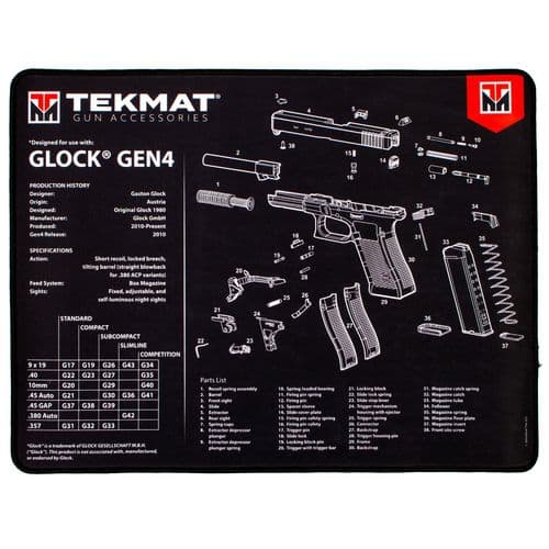 TekMat TEKR20GLOCKG4 Ultra Premium Cleaning Mat featuring Glock Gen4 Parts Diagram 15" x 20" TekMat TEKR20GLOCKG4 Ultra Premium Cleaning Mat featuring Glock Gen4 Parts Diagram 15" x 20"