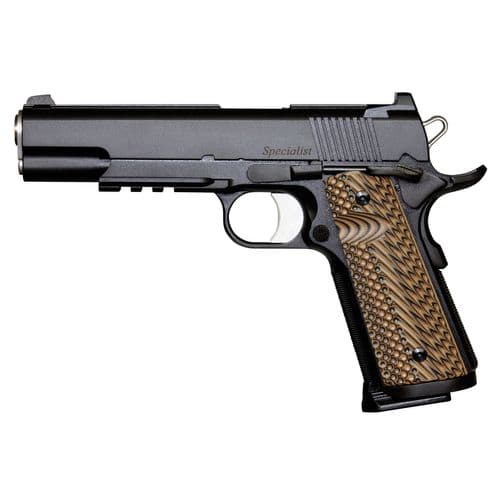 Dan Wesson 01801 Specialist 45 ACP 5" 8+1 Black Black Duty Stainless Steel Slide Black & Brown G10 Grip Dan Wesson 01801 Specialist 45 ACP 5" 8+1 Black Black Duty Stainless Steel Slide Black & Brown G10 Grip