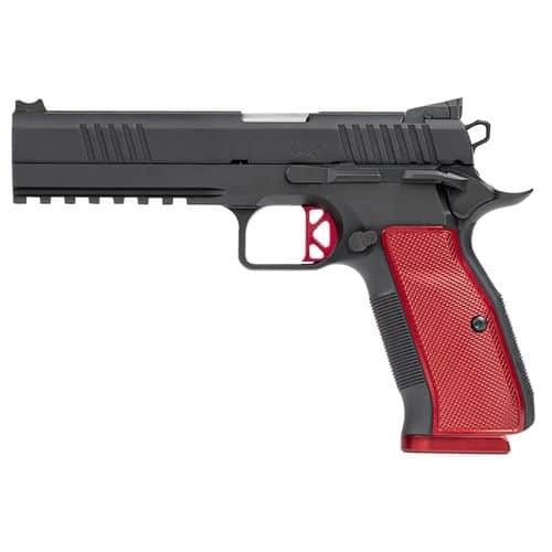 Dan Wesson 92001 DWX 9mm Luger 5" 19+1 Black Black Duty Stainless Steel Slide Red Aluminum Grip Accessory Rail Dan Wesson 92001 DWX 9mm Luger 5" 19+1 Black Black Duty Stainless Steel Slide Red Aluminum Grip Accessory Rail