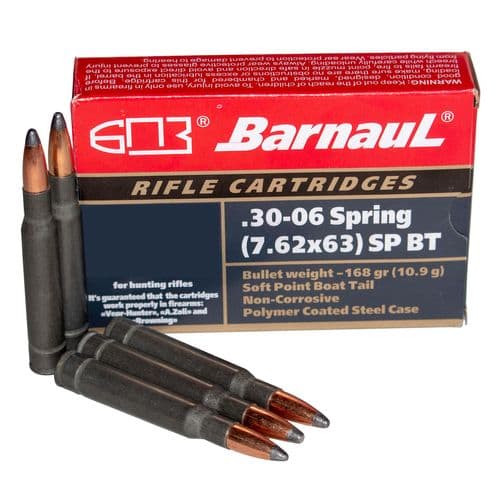 Barnaul Ammo BRN3006SPRSPBT168 Rifle 30-06 Springfield 168 gr Soft Point Boat-Tail (SPBT) 20 Bx/ 25 Cs Barnaul Ammo BRN3006SPRSPBT168 Rifle 30-06 Springfield 168 gr Soft Point Boat-Tail (SPBT) 20 Bx/ 25 Cs