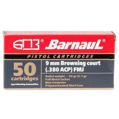 Barnaul Ammo BRN380AUTIFMJ94 Pistol 380 ACP 94 gr Full Metal Jacket (FMJ) Barnaul Ammo BRN380AUTIFMJ94 Pistol 380 ACP 94 gr Full Metal Jacket (FMJ)