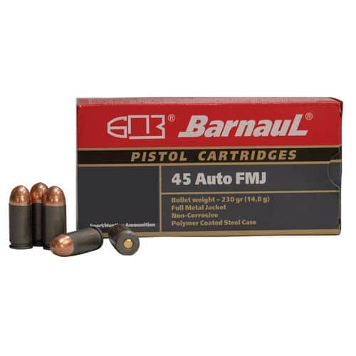 Barnaul Ammo BRN45AUTOFMJ230 Pistol 45 ACP 230 gr Full Metal Jacket (FMJ) Barnaul Ammo BRN45AUTOFMJ230 Pistol 45 ACP 230 gr Full Metal Jacket (FMJ)