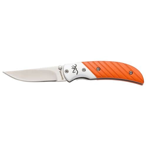 Browning 3220342 Prism 3 2.88" Folding Clip Point Plain Black Stonewash 7Cr17MoV SS Blade Orange Anodized Aluminum Handle Browning 3220342 Prism 3 2.88" Folding Clip Point Plain Black Stonewash 7Cr17MoV SS Blade Orange Anodized Aluminum Handle