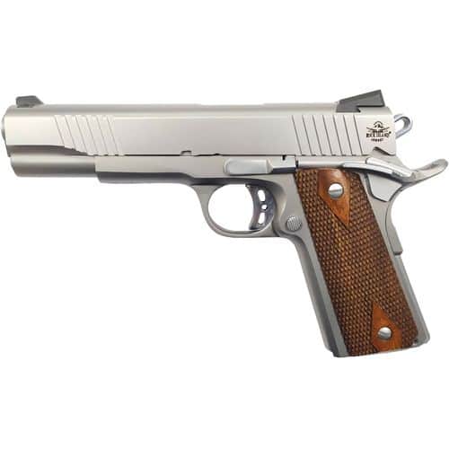 Rock Island 51414 Rock Standard *CA Compliant 45 ACP 5" 8+1 Matte Stainless Steel Wood Grip Rock Island 51414 Rock Standard *CA Compliant 45 ACP 5" 8+1 Matte Stainless Steel Wood Grip