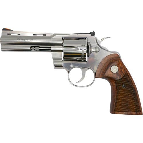 Colt Mfg PYTHONSP4WTS Python 357 Mag 6rd 4.25" Overall Stainless Steel with Walnut Target Grip Colt Mfg PYTHONSP4WTS Python 357 Mag 6rd 4.25" Overall Stainless Steel with Walnut Target Grip