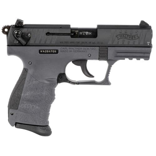Walther Arms 5120765 P22 Q 22 LR 3.42" 10+1 Tungsten Gray Polymer Frame Black Steel Slide Black Interchangeable Backstrap Grip Walther Arms 5120765 P22 Q 22 LR 3.42" 10+1 Tungsten Gray Polymer Frame Black Steel Slide Black Interchangeable Backstrap Grip