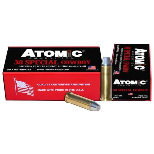 Atomic 451 Cowboy Action 38 Special 125 gr Lead Round Nose Flat Point (LRNFP) 50 Bx/ 10 Cs Atomic 451 Cowboy Action 38 Special 125 gr Lead Round Nose Flat Point (LRNFP) 50 Bx/ 10 Cs