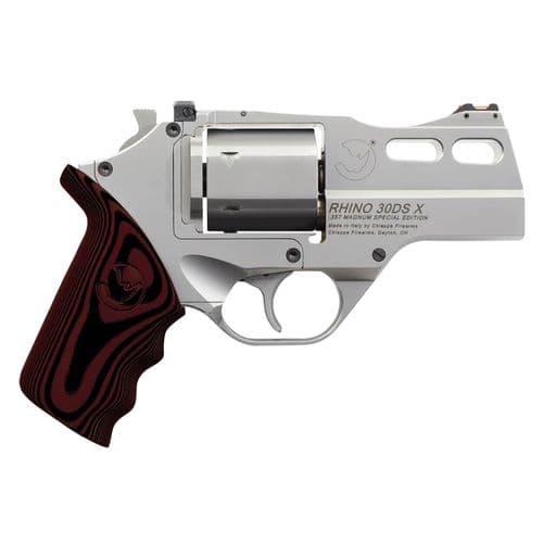 Chiappa Firearms 340308 Rhino 30DS-X Special Edition 357 Mag 6rd 3" Overall Matte Stainless Steel with Black & Red G10 Grip Chiappa Firearms 340308 Rhino 30DS-X Special Edition 357 Mag 6rd 3" Overall Matte Stainless Steel with Black & Red G10 Grip