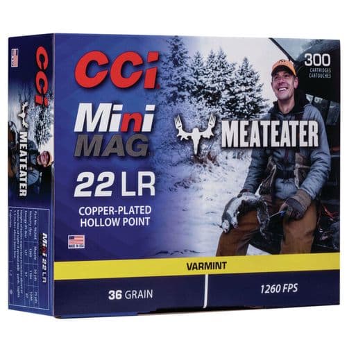 CCI 962ME Mini-Mag MeatEater 22 LR 32 gr Hollow Point (HP) 300 Bx/ 10 Cs CCI 962ME Mini-Mag MeatEater 22 LR 32 gr Hollow Point (HP) 300 Bx/ 10 Cs