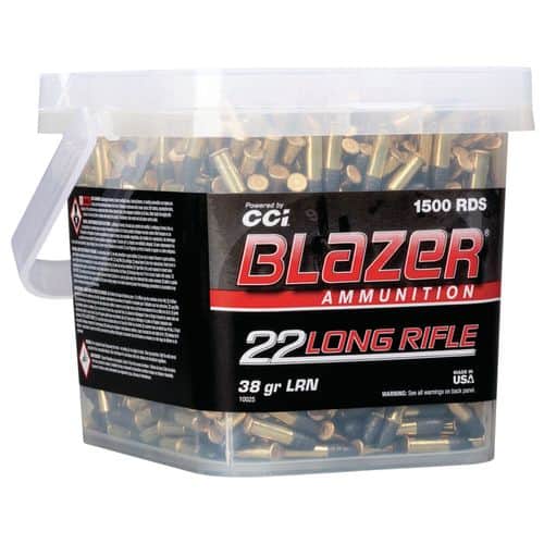 CCI 10025 Blazer 22 LR 38 gr Hollow Point (HP) 1500 Bx/ 1 Cs (Bucket) CCI 10025 Blazer 22 LR 38 gr Hollow Point (HP) 1500 Bx/ 1 Cs (Bucket)