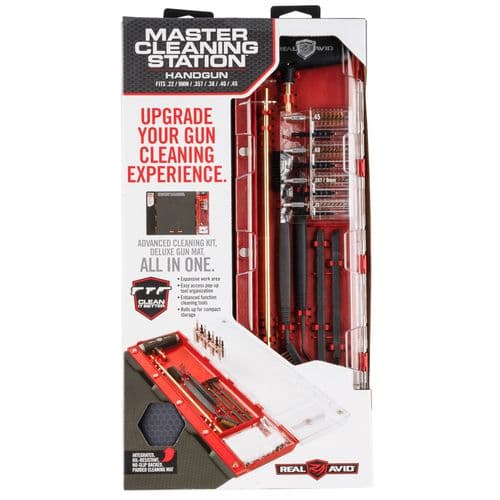 Real Avid AVMCSP Master Cleaning Station Pistol .22/9mm/.357/.38/.40/.45 Cal Bronze, Nylon Real Avid AVMCSP Master Cleaning Station Pistol .22/9mm/.357/.38/.40/.45 Cal Bronze, Nylon