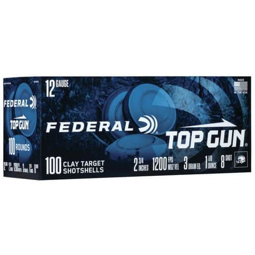 Federal TG121008 Top Gun 12 Gauge 2.75" 1 1/8 oz 8 Shot 100 Bx/ 2 Cs Federal TG121008 Top Gun 12 Gauge 2.75" 1 1/8 oz 8 Shot 100 Bx/ 2 Cs