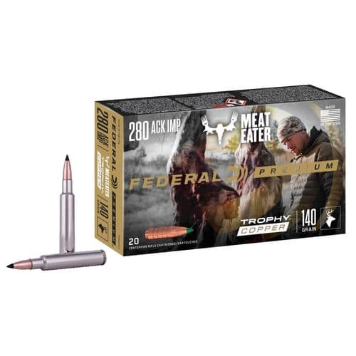 Federal P280A1TC1 Trophy Copper 280 Ackley Improved 140 gr Trophy Copper (TC) 20 Bx/ 10 Cs Federal P280A1TC1 Trophy Copper 280 Ackley Improved 140 gr Trophy Copper (TC) 20 Bx/ 10 Cs
