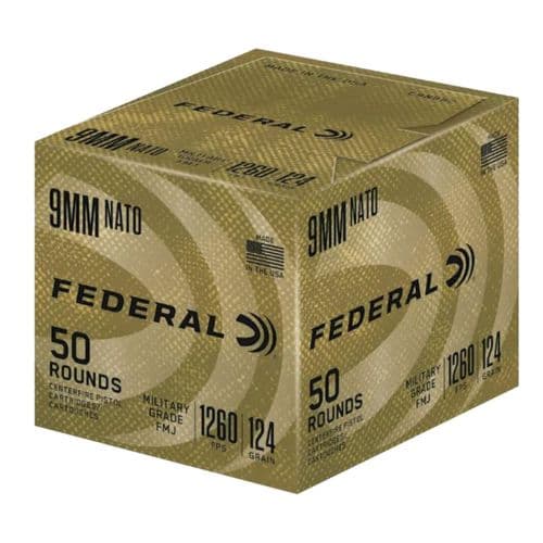 Federal C9N882 9mm Luger 124 gr Full Metal Jacket (FMJ) 50 Bx/ 10 Cs Federal C9N882 9mm Luger 124 gr Full Metal Jacket (FMJ) 50 Bx/ 10 Cs