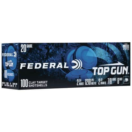 Federal TG201008 Top Gun 20 Gauge 2.75" 7/8 oz 8 Shot 100 Bx/ 2 Cs Federal TG201008 Top Gun 20 Gauge 2.75" 7/8 oz 8 Shot 100 Bx/ 2 Cs