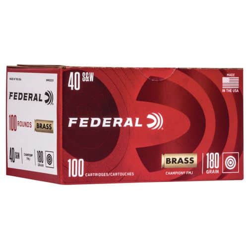 Federal WM52231 Champion Training 40 S&W 180 gr Full Metal Jacket (FMJ) 100 Bx/ 5 Cs Federal WM52231 Champion Training 40 S&W 180 gr Full Metal Jacket (FMJ) 100 Bx/ 5 Cs