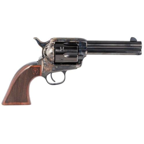 Taylors & Company 4107 Smoke Wagon 357 Mag 6rd 4.75" Blued Cylinder & Barrel Color Case Hardened Steel Frame Checkered Walnut Grip Taylors & Company 4107 Smoke Wagon 357 Mag 6rd 4.75" Blued Cylinder & Barrel Color Case Hardened Steel Frame Checkered Walnut Grip