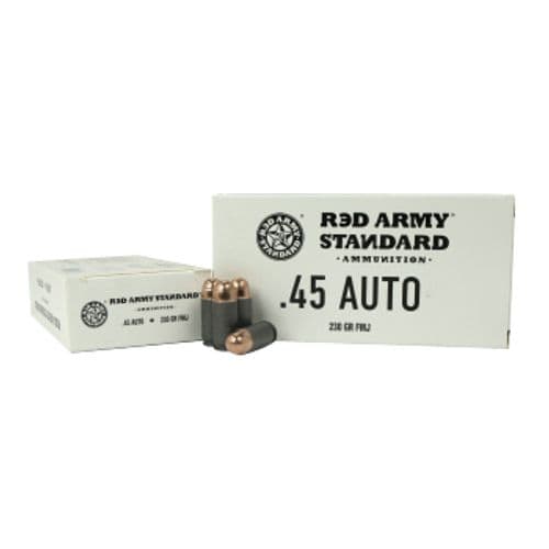 Red Army Standard AM3262 Red Army Standard 45 ACP 230 gr Full Metal Jacket (FMJ) 50 Bx/ 10 Cs Red Army Standard AM3262 Red Army Standard 45 ACP 230 gr Full Metal Jacket (FMJ) 50 Bx/ 10 Cs