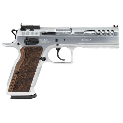 Tanfoglio IFG TF-STOCKM-40 Defiant Stock Master LG 40 S&W 4.75" 14+1 Hard Chrome Wood Grip Tanfoglio IFG TF-STOCKM-40 Defiant Stock Master LG 40 S&W 4.75" 14+1 Hard Chrome Wood Grip