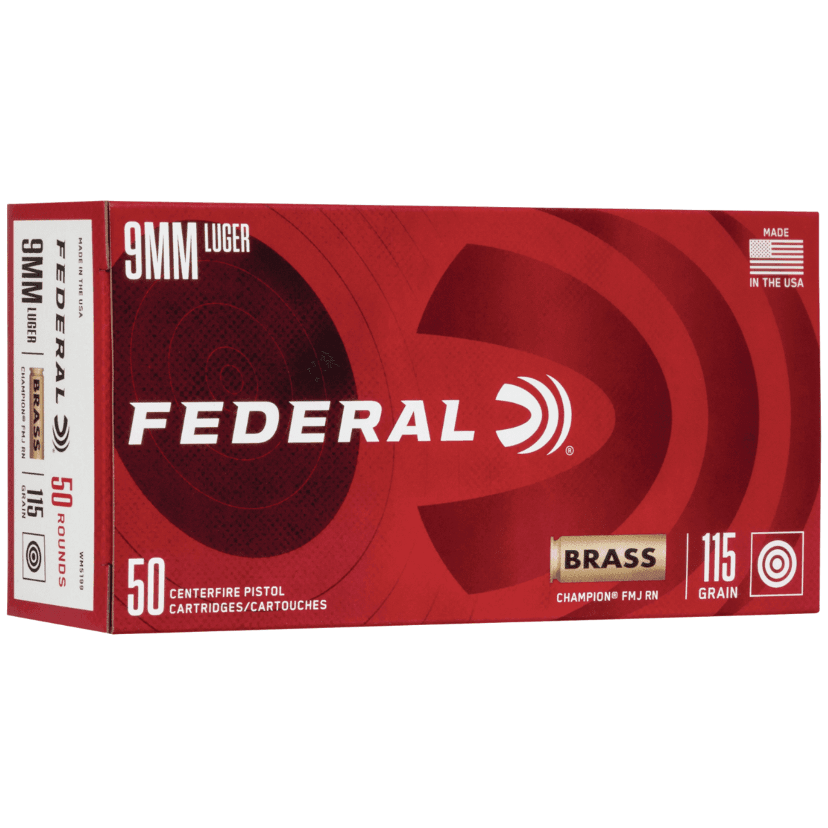 Federal Champion Training 9mm Luger 115 grain, 50 Per Box - WM5199 Federal Champion Training 9mm Luger 115 grain, 50 Per Box - WM5199