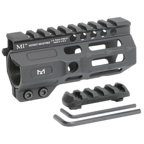 Midwest Industries MICRM45 Combat Black Hardcoat Anodized 6061-T6 Aluminum 4.50" Picatinny/M-LOK Midwest Industries MICRM45 Combat Black Hardcoat Anodized 6061-T6 Aluminum 4.50" Picatinny/M-LOK