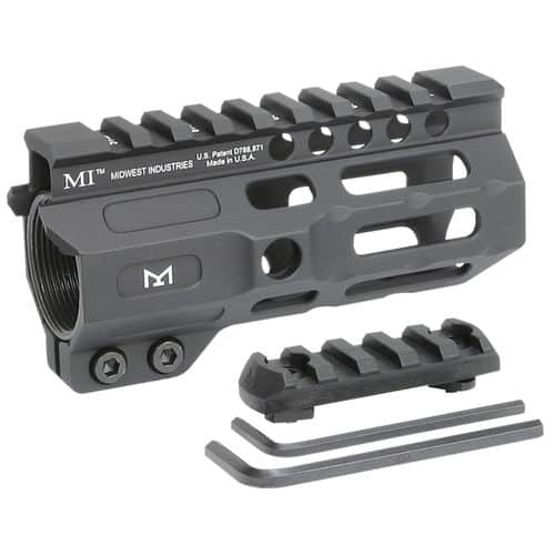 Midwest Industries MICRM45 Combat Black Hardcoat Anodized 6061-T6 Aluminum 4.50" Picatinny/M-LOK Midwest Industries MICRM45 Combat Black Hardcoat Anodized 6061-T6 Aluminum 4.50" Picatinny/M-LOK