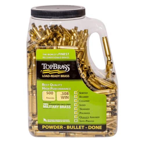 TOP BRASS LLC 8B65CRDMY-5C-J Premium Reconditioned Unprimed 6.5 Creedmoor Rifle Brass 500 Per Jug TOP BRASS LLC 8B65CRDMY-5C-J Premium Reconditioned Unprimed 6.5 Creedmoor Rifle Brass 500 Per Jug