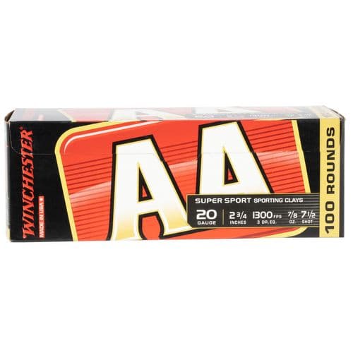 Winchester Ammo AA Sporting Clay 20 Gauge 2.75" 7/8 oz 7.5 Shot - AASC207VP Winchester Ammo AA Sporting Clay 20 Gauge 2.75" 7/8 oz 7.5 Shot - AASC207VP