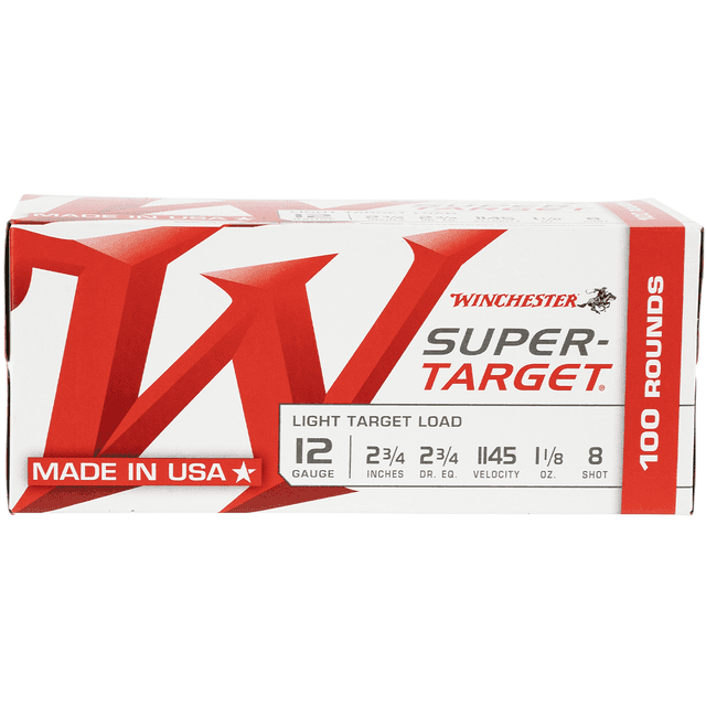Winchester Ammo TRGT128VP Super-Target Light Target 12 Gauge 2.75" 1 1/8 oz 8 Shot 100 Bx Winchester Ammo TRGT128VP Super-Target Light Target 12 Gauge 2.75" 1 1/8 oz 8 Shot 100 Bx
