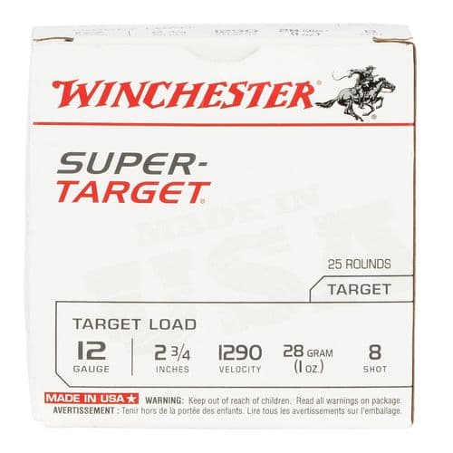 Winchester Ammo Super Target 12 Gauge 2.75" 1 oz 8 Shot - TRGT12908 Winchester Ammo Super Target 12 Gauge 2.75" 1 oz 8 Shot - TRGT12908